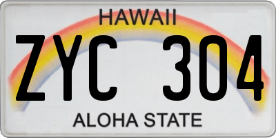 HI license plate ZYC304