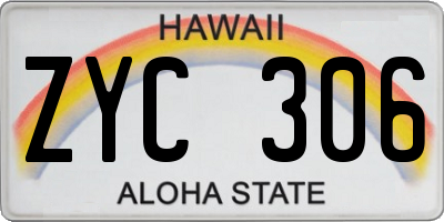 HI license plate ZYC306