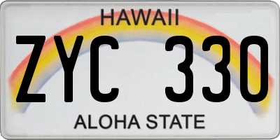 HI license plate ZYC330