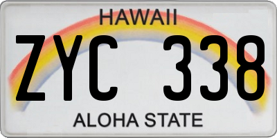 HI license plate ZYC338