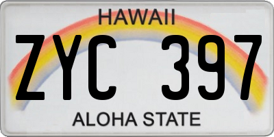 HI license plate ZYC397