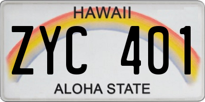 HI license plate ZYC401