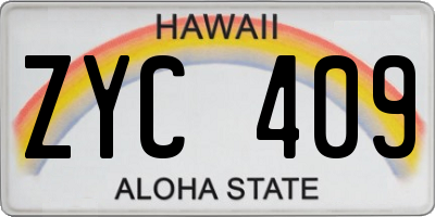 HI license plate ZYC409