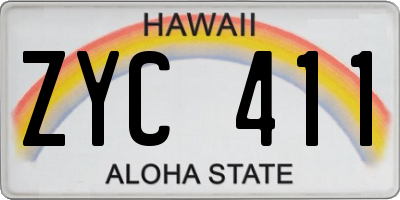 HI license plate ZYC411