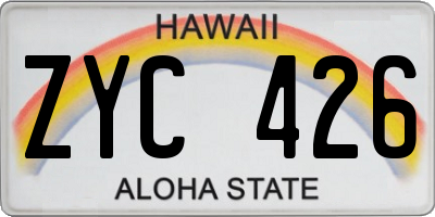 HI license plate ZYC426