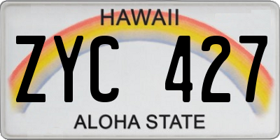 HI license plate ZYC427