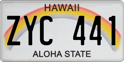 HI license plate ZYC441