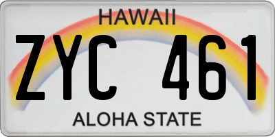 HI license plate ZYC461