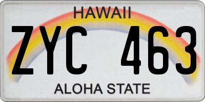HI license plate ZYC463