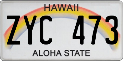 HI license plate ZYC473