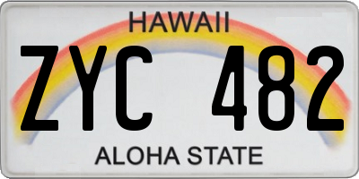 HI license plate ZYC482