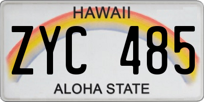 HI license plate ZYC485