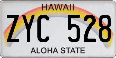 HI license plate ZYC528