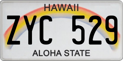 HI license plate ZYC529