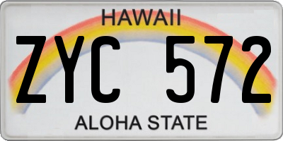 HI license plate ZYC572