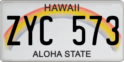 HI license plate ZYC573