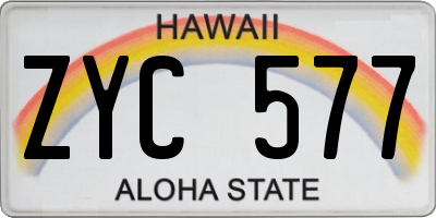 HI license plate ZYC577