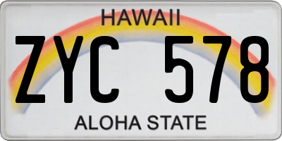 HI license plate ZYC578