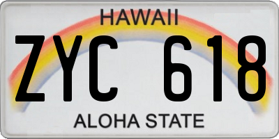 HI license plate ZYC618