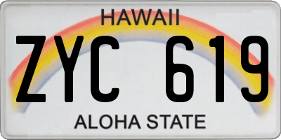 HI license plate ZYC619