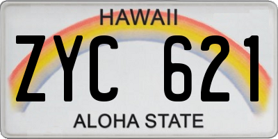 HI license plate ZYC621