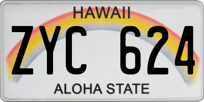 HI license plate ZYC624