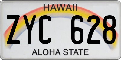 HI license plate ZYC628