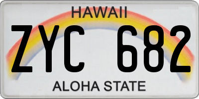 HI license plate ZYC682