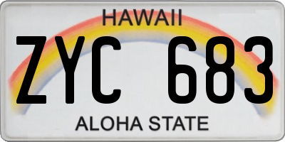 HI license plate ZYC683