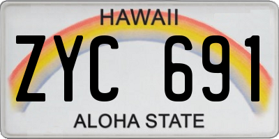 HI license plate ZYC691