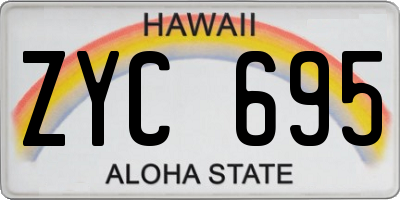 HI license plate ZYC695