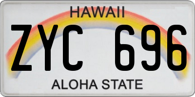 HI license plate ZYC696
