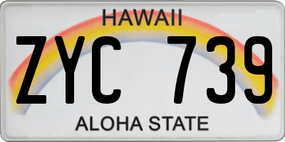 HI license plate ZYC739