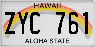 HI license plate ZYC761