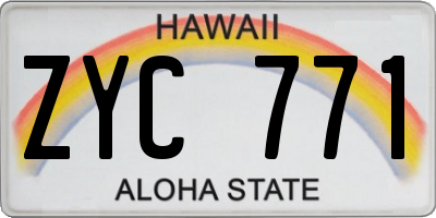 HI license plate ZYC771