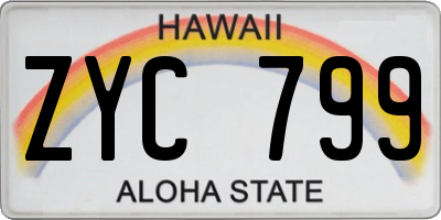 HI license plate ZYC799