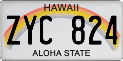 HI license plate ZYC824