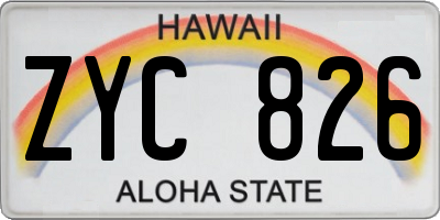 HI license plate ZYC826