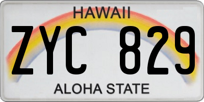HI license plate ZYC829