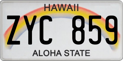 HI license plate ZYC859