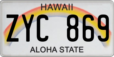 HI license plate ZYC869