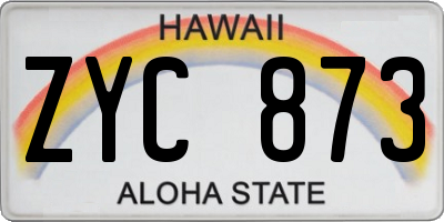 HI license plate ZYC873