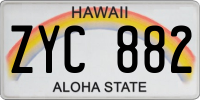 HI license plate ZYC882