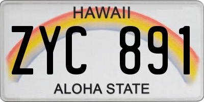 HI license plate ZYC891