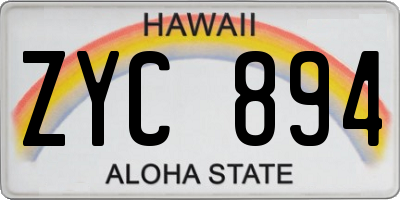 HI license plate ZYC894