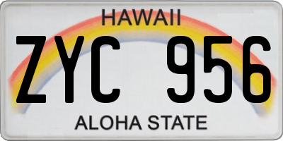 HI license plate ZYC956