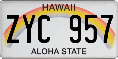HI license plate ZYC957