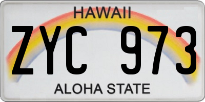 HI license plate ZYC973