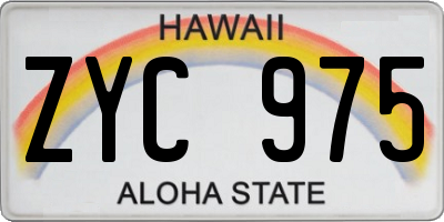 HI license plate ZYC975