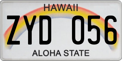 HI license plate ZYD056